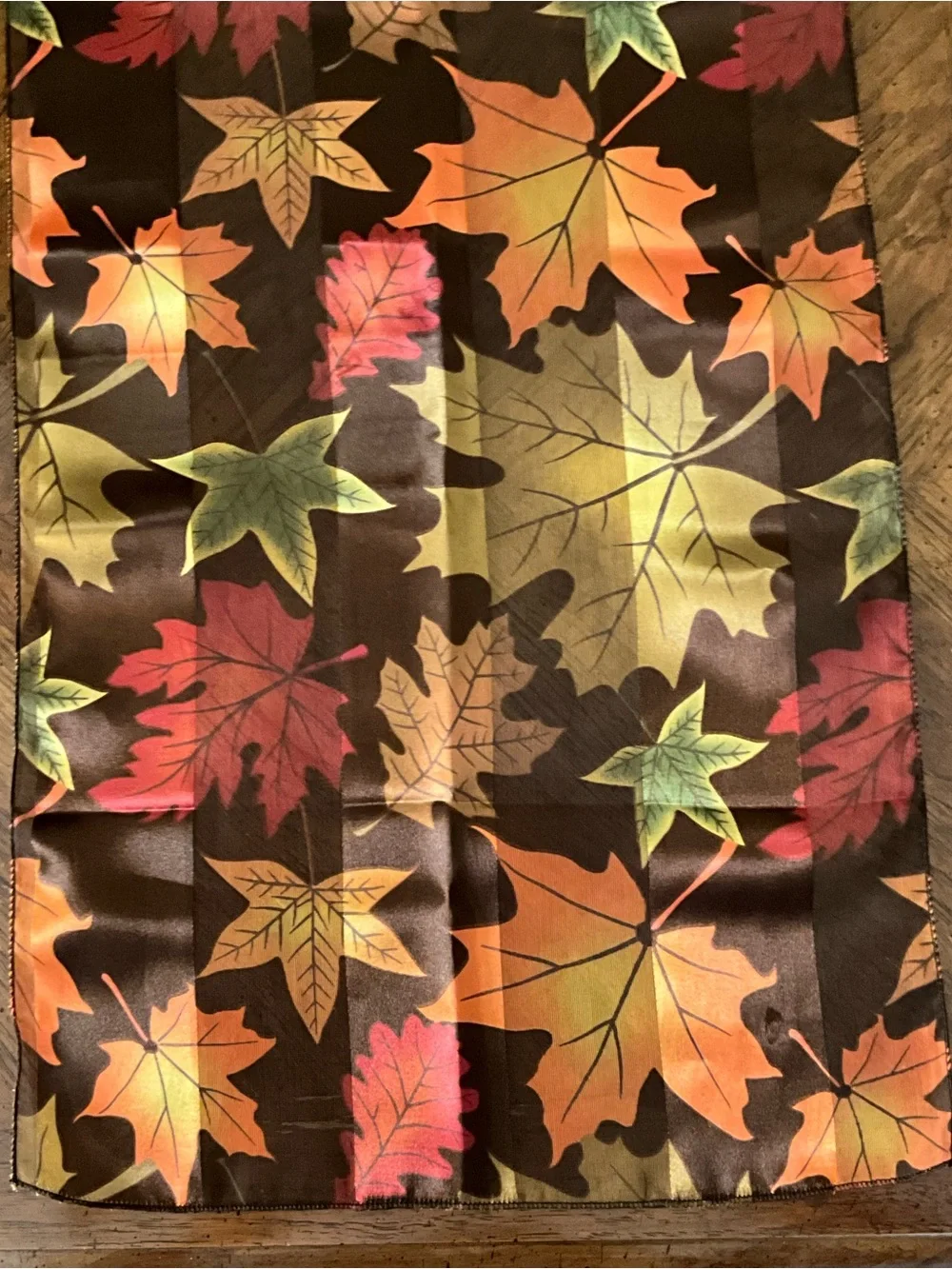 Fall Leaves Silk Polyester Oblong Scarf